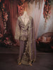 Dusty Mauve Floral Vine Sequins and Beads Embroidered Design Tissue Silk Party Wear Palazzo Suit with Matching Dupatta