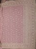 Dusty Mauve Floral Vine Zari Embroidered Design Georgette Saree with Matching Grand Dupatta