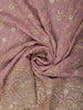 Dusty Mauve Floral Vine Zari Embroidered Design Georgette Saree with Matching Grand Dupatta
