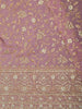 Dusty Mauve Floral Vine Zari Embroidered Design Georgette Saree with Matching Grand Dupatta