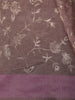 Dusty Mauve Floral Vine Zari Embroidered Design Pure Tissue Silk Party Wear Saree