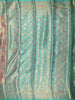 Dusty Mauve Floral Zari Woven Design Pure Kanchipuram Silk Saree with Contrast Peacock Border