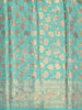 Dusty Mauve Floral Zari Woven Design Pure Kanchipuram Silk Saree with Contrast Peacock Border