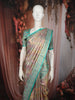 Dusty Mauve Floral Zari Woven Design Pure Kanchipuram Silk Saree with Contrast Peacock Border