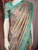 Dusty Mauve Floral Zari Woven Design Pure Kanchipuram Silk Saree with Contrast Peacock Border