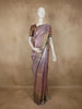 Dusty Mauve Floral Zari Woven Design Pure Kanchipuram Silk Saree with Contrast Zari Border