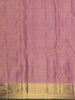Dusty Mauve Floral Zari Woven Design Pure Kanchipuram Silk Saree with Contrast Zari Border