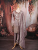 Dusty Mauve Geometric Sequins and Beads Embroidered Design Tissue Silk Palazzo Suit with Matching Dupatta