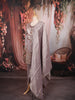 Dusty Mauve Geometric Sequins and Beads Embroidered Design Tissue Silk Palazzo Suit with Matching Dupatta