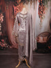 Dusty Mauve Geometric Sequins and Beads Embroidered Design Tissue Silk Palazzo Suit with Matching Dupatta