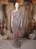 Dusty Mauve Heavy Sequins Embroidered Design Chiffon Party Wear Saree with Designer Border
