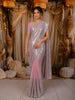 Dusty Mauve Heavy Sequins Embroidered Design Chiffon Party Wear Saree with Designer Border