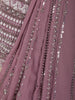 Dusty Mauve Heavy Sequins and Beads Embroidered Design Georgette Ready To Wear Saree with Designer Blouse