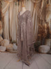 Dusty Mauve Heavy Sequins and Beads Embroidered Design Net Peplum Palazzo Suit with Matching Dupatta