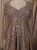 Dusty Mauve Heavy Sequins and Beads Embroidered Design Net Peplum Palazzo Suit with Matching Dupatta