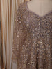 Dusty Mauve Heavy Sequins and Beads Embroidered Design Net Peplum Palazzo Suit with Matching Dupatta