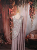 Dusty Mauve Heavy Silver Sequins and Beads Embroidered Shimmer Indo Western Lehenga with Draped Dupatta