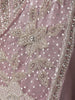 Dusty Mauve Heavy Silver Sequins and Beads Embroidered Shimmer Indo Western Lehenga with Draped Dupatta