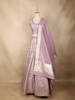 Dusty Mauve Mirror Work Banarasi Silk Lehenga Set with Dupatta