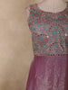 Dusty Mauve Pink Floral Thread Embroidery Design Space Silk Party Wear Gown