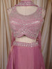 Dusty Mauve Pink  Heavy Sequins and Beads Embroidered Design Crepe Bridesmaids Lehenga with Choker Dupatta