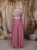 Dusty Mauve Pink  Heavy Sequins and Beads Embroidered Design Crepe Bridesmaids Lehenga with Choker Dupatta