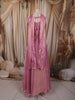 Dusty Mauve Pink  Heavy Sequins and Beads Embroidered Design Crepe Bridesmaids Lehenga with Choker Dupatta