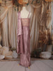 Dusty Mauve Pink Heavy Sequins and Beads Embroidered Design Satin Partywear Gown