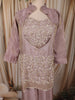 Dusty Mauve Pink Heavy Sequins and Beads Embroidered Design Tissue Part Wear Palazzo Suit