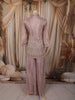 Dusty Mauve Pink Heavy Sequins and Beads Embroidered Design Tissue Part Wear Palazzo Suit