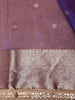 Dusty Mauve Purple Butta Woven Design Tissue Silk Saree with Designer Border