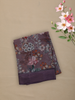 Dusty Mauve Purple Floral Printed Design Chiffon Saree