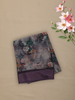 Dusty Mauve Purple Floral Printed Design Chiffon Saree
