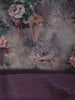 Dusty Mauve Purple Floral Printed Design Chiffon Saree