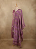 Dusty Mauve Purple Floral Thread and Beads Embroidered Design Tissue Silk Salwar Suit