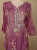 Dusty Mauve Purple Floral Thread and Beads Embroidered Design Tissue Silk Salwar Suit