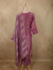 Dusty Mauve Purple Floral Thread and Beads Embroidered Design Tissue Silk Salwar Suit
