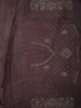 Dusty Mauve Purple Floral Vine Stone Embellished Design Organza Party Wear Saree with Scalloped Border