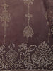 Dusty Mauve Purple Floral Vine Stone Embellished Design Organza Party Wear Saree with Scalloped Border