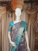 Dusty Mauve Purple Floral Vine Zari Woven Design Pure Kanchipuram Silk Bridal Saree with Contrast Zari Border