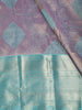 Dusty Mauve Purple Floral Vine Zari Woven Design Pure Kanchipuram Silk Bridal Saree with Contrast Zari Border