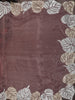 Dusty Mauve Purple Leaf Thread Embroidered Design Pure Tissue Silk Party Wear Saree