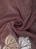 Dusty Mauve Purple Leaf Thread Embroidered Design Pure Tissue Silk Party Wear Saree