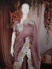 Dusty Mauve Purple Leaf Thread Embroidered Design Pure Tissue Silk Party Wear Saree