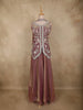 Dusty Mauve Purple Thread Embroidered Design Organza Lehenga with Dupatta