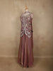 Dusty Mauve Purple Thread Embroidered Design Organza Lehenga with Dupatta