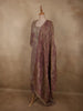 Dusty Mauve Rose Floral Sequins Embroidered Design Tissue Silk Palazzo Suit with Dupatta