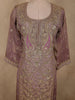 Dusty Mauve Rose Floral Sequins Embroidered Design Tissue Silk Palazzo Suit with Dupatta