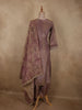Dusty Mauve Rose Floral Sequins Embroidered Design Tissue Silk Palazzo Suit with Dupatta