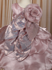 Onion Pink Sequins Embroidered Design Organza Kids Party Frock With 3D Floral Appliqué